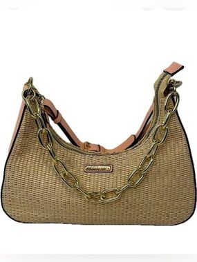 Nanette Lepore Francisca Straw Short Shoulder Bag Handbag Purse